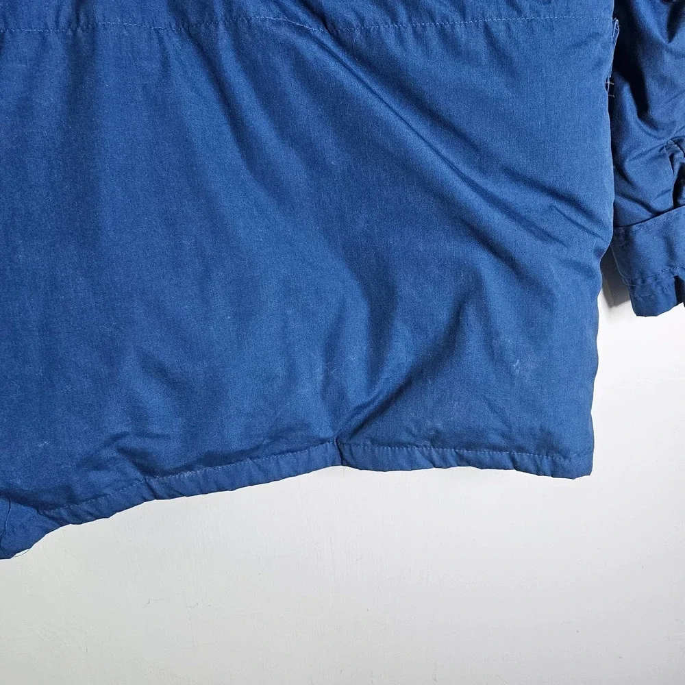 Vintage The North Face 60s 70s‎ Brown Label Down Coat Parka L Blue - Flaws